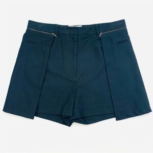 3.1 Phillip Lim Silk Blend Layered Shorts Zippered Back Skirt Midnight